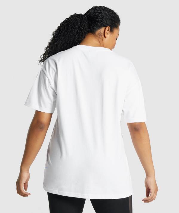 Damske Tricka Gymshark Training Oversized Biele | TY3289415